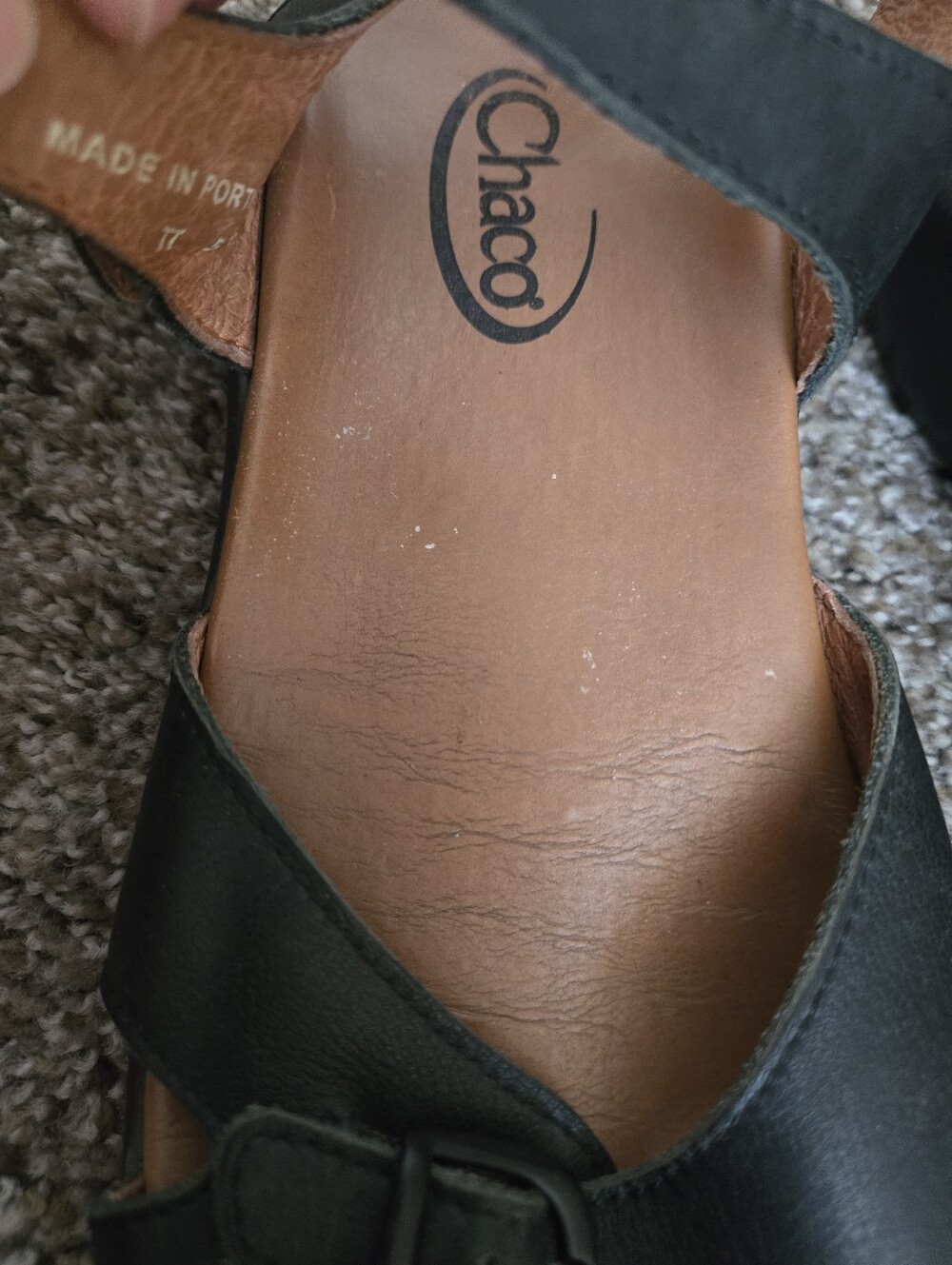 Chaco Black Leather Strappy Sandals Hiking Casual Women's US Size 8 - Picture 10 of 12
